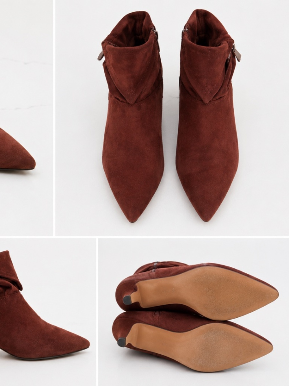 Suede Pointed Toe Ankle Boots Women’s Size 9 Side Zip Booties